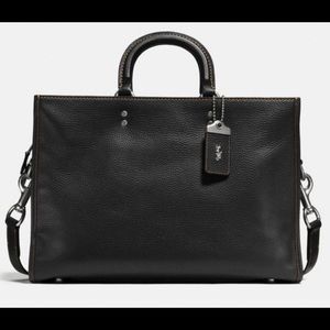 Coach Rogue black pebble leather briefcase NWT!
